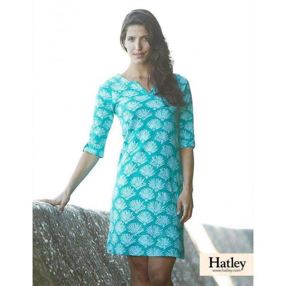 HATLEY Batik Peplum Sleeve Shell Dress